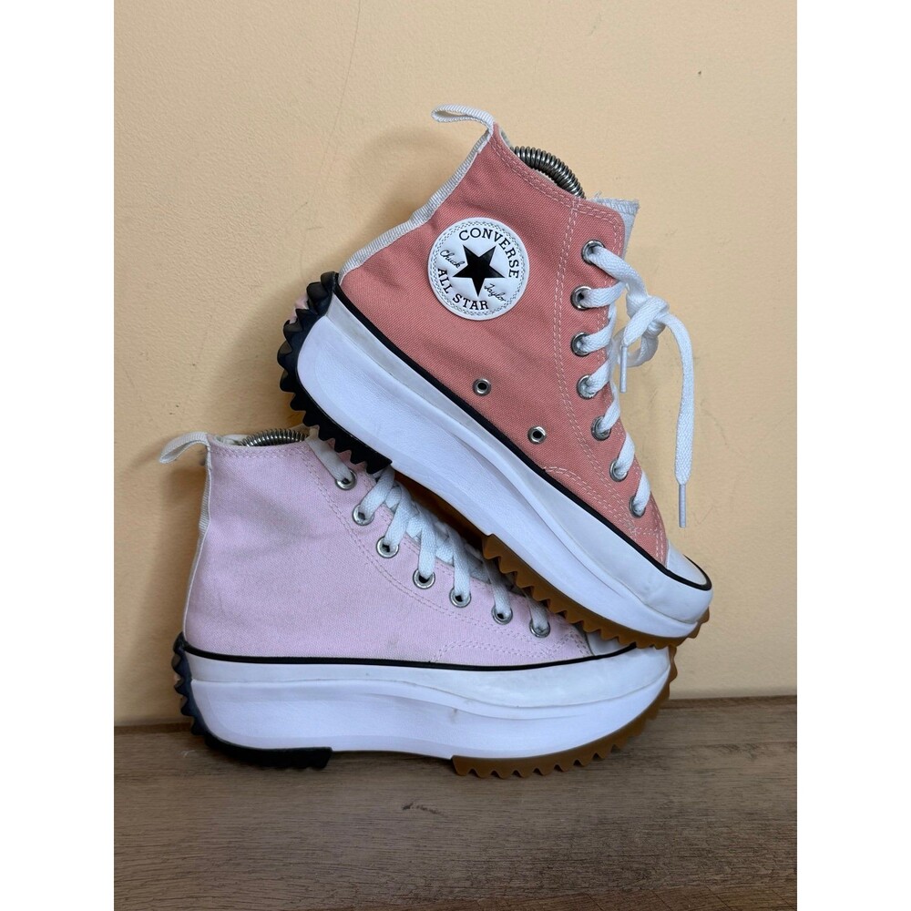 Converse Run Star Hike Hi Pink White Platform Shoes Womens 6.5 2 tone